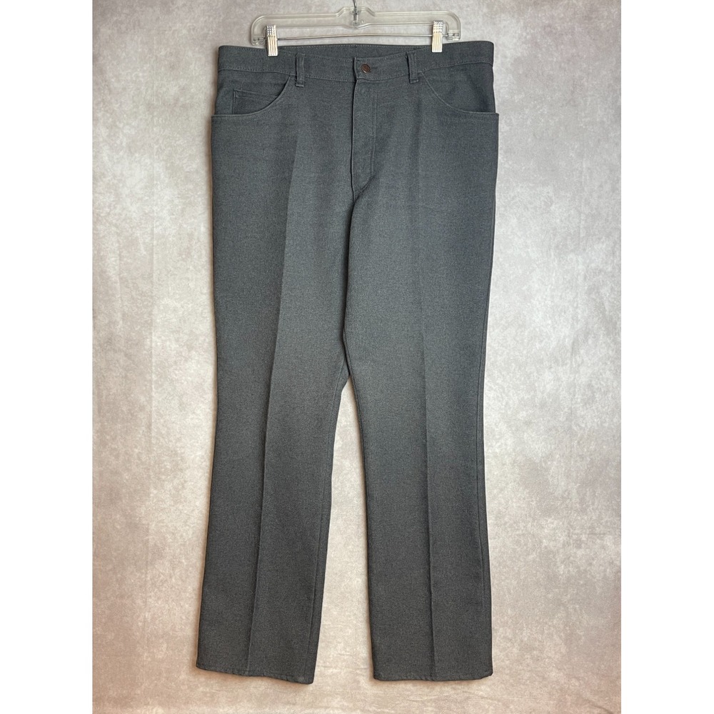 VINTAGE Lee Slacks Mens 36x31 Gray Pleated Dress Pants (Tag 38x34) USA 90s